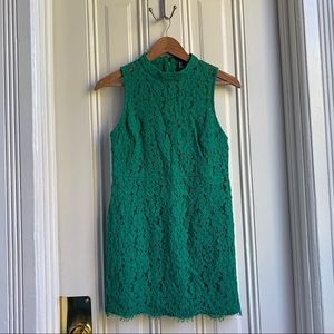 Forever 21 Green Lace Sleeveless Mini Dress